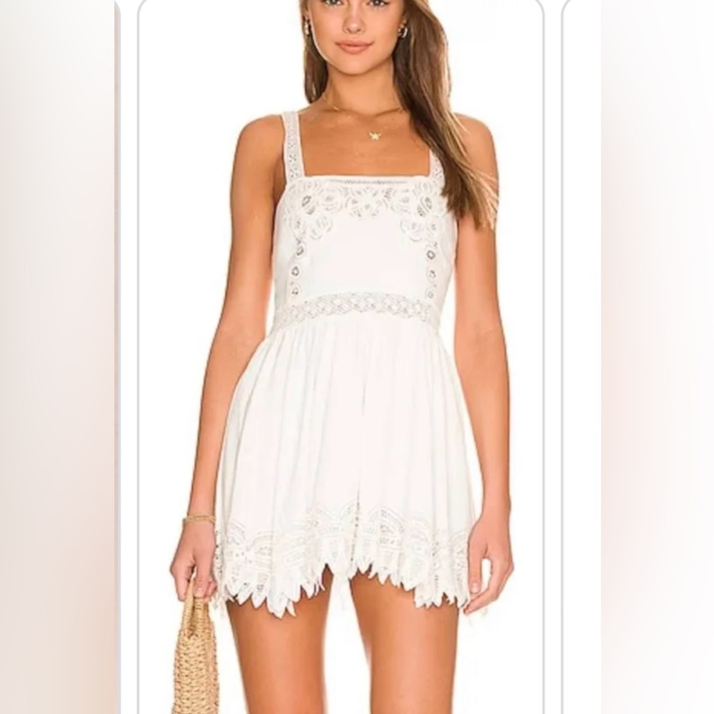 Loveshackfancy Tariah Pinafore True White Eyelet Dress Size 6 Pre-Loved